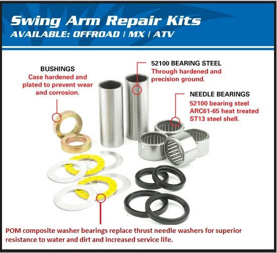 LT-Z 250 (2004 - 2009) swing arm bearing kit | All Balls