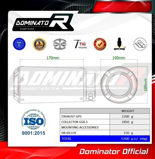 GSX-S 950 (2021 - 2023) full exhaust system ex silencer gps + db killer | Dominator