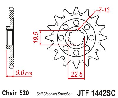 RM Z 450 (2013 - 2017) lightweight self-cleaning front sprocket | JT Sprockets