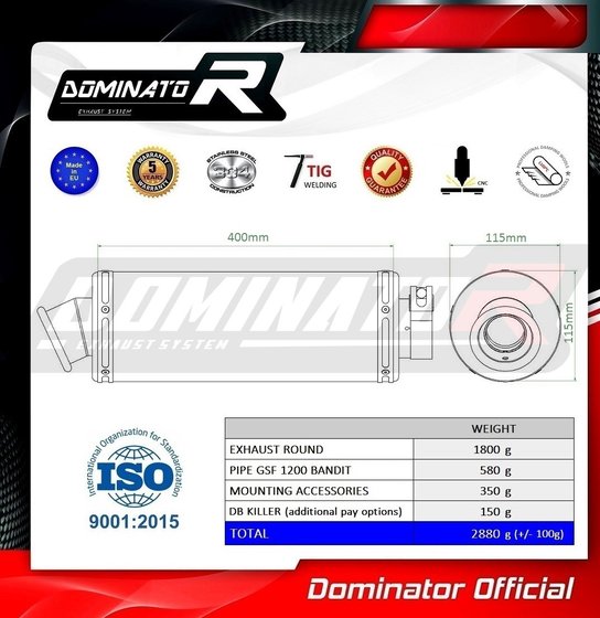 GSF 1200 BANDIT (2006 - 2007) exhaust silencer round | Dominator