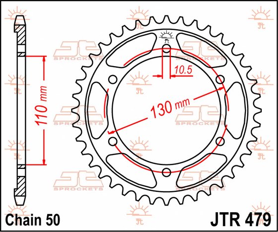 GSX-R 1000 (2009 - 2016) rear sprocket 46 tooth pitch 530 jtr47946 | JT Sprockets