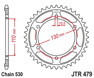 GSX-R 1000 (2009 - 2016) rear sprocket 46 tooth pitch 530 jtr47946 | JT Sprockets