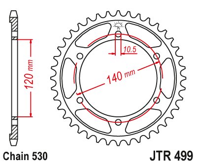 TL 1000 S (1997 - 2000) steel rear sprocket | JT Sprockets