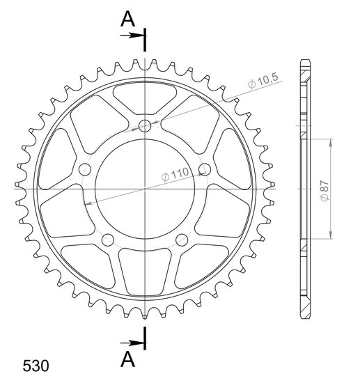 GSX-R 1100 (1986 - 1988) supersprox rear sprocket 829.46 | Supersprox