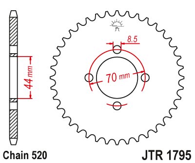 LT 80 QUADSPORT (1989 - 2006) rear sprocket 22 tooth pitch 520 | JT Sprockets