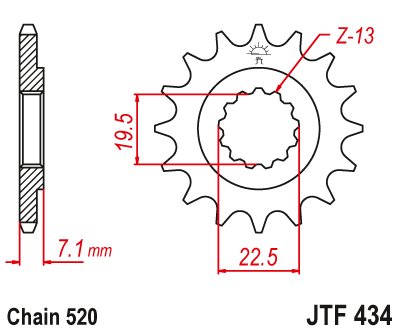 VL 250 LC INTRUDER (2000 - 2004) front sprocket 16tooth pitch 520 jtf43416 | JT Sprockets