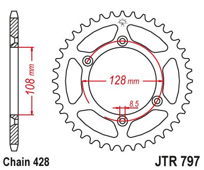 DR Z 125 (2003 - 2021) steel rear sprocket | JT Sprockets