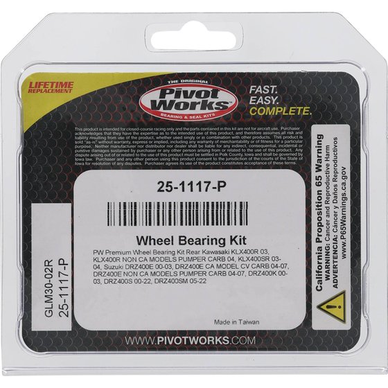 DR-Z 400 (2000 - 2022) wheel bearing kit rear | All Balls