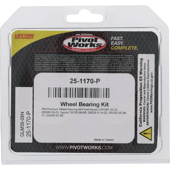 DR 200 (1986 - 2020) wheel bearing kit front | All Balls