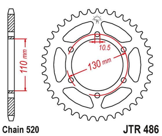 GSX-R 1000 R (2017 - 2021) rear replacement sprocket - 45 teeth, 520 pitch, black | JT Sprockets