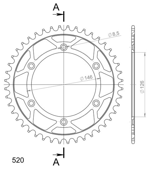 DR 350 (1996 - 1996) supersprox rear sprocket 808.41 | Supersprox