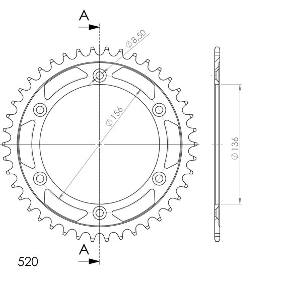 DR 350 (1990 - 1993) supersprox steel rear sprocket beta/gasgas/husqv. black 43 | Supersprox