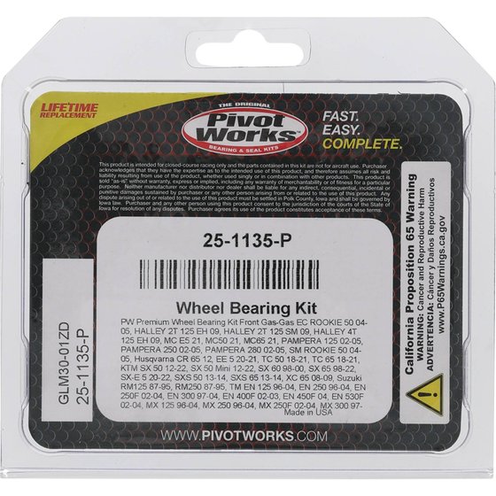 RM 125 (1987 - 1995) wheel bearing kit front | All Balls