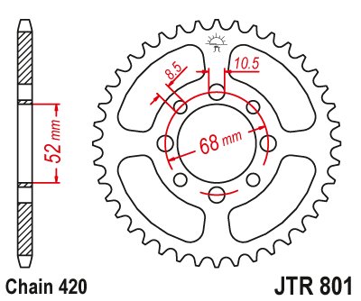 RV 50 (1972 - 2015) steel rear sprocket | JT Sprockets