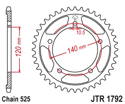 DL 650 V-STROM (2004 - 2022) rear sprocket 42 tooth pitch 525 jtr179242 | JT Sprockets