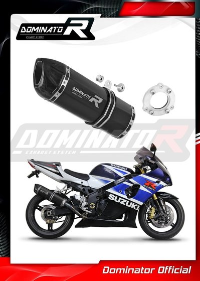 GSX-R 1000 (2001 - 2004) exhaust silencer muffler bolt-on hp1 black | Dominator