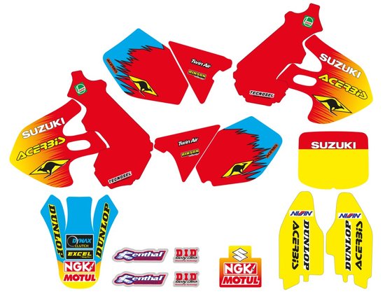 RM 125 (1999 - 2000) sticker set with seat cover | TECNOSEL