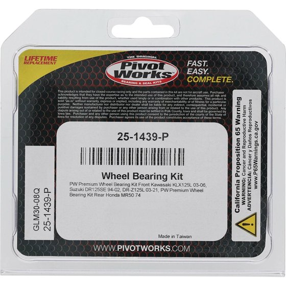 DR Z 125 (2003 - 2021) wheel bearing kit front | All Balls