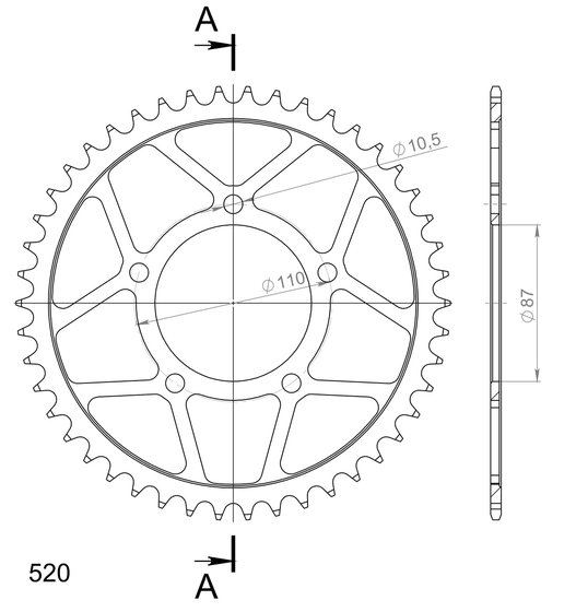 GLADIUS SFV 650 (2009 - 2015) supersprox / jt rear sprocket 823,46 | Supersprox