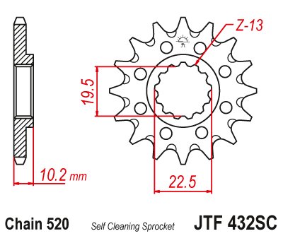 DR-Z 400 (2000 - 2021) front sprocket racing 13tooth pitch 520 jtf43213sc | JT Sprockets