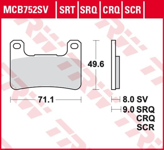 GSX-R 750 (2004 - 2010) sintered metal brake pad for street performance | TRW