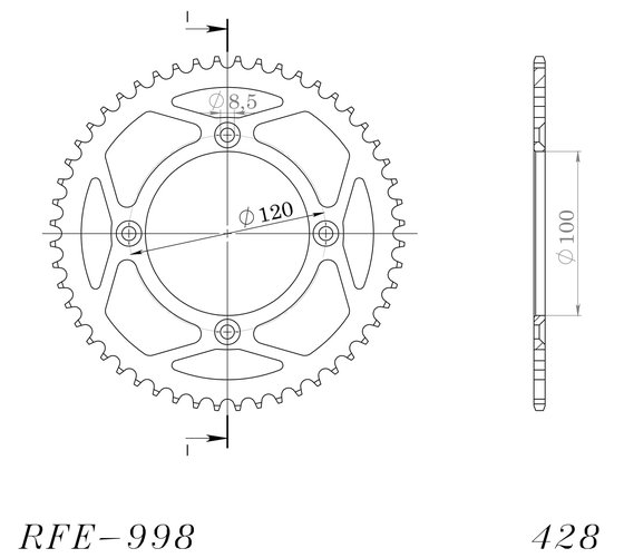 RM 80 X (1983 - 1988) supersprox steel rear sprocket su rm80/85 / ya yz80/85 black 50 | Supersprox