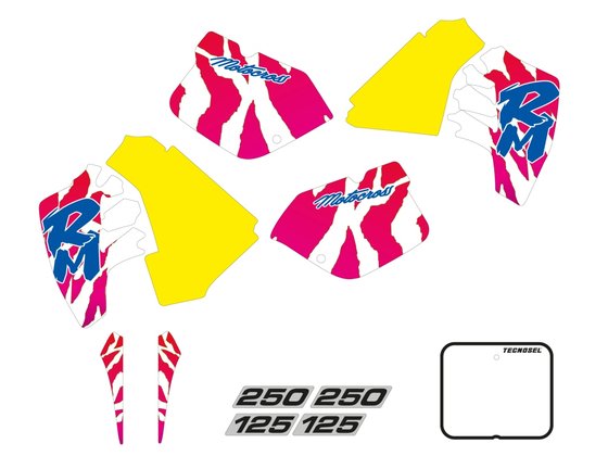 RM 125 (1989 - 1992) sticker set with seat cover | TECNOSEL