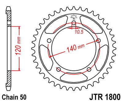 SV 1000 (2003 - 2007) rear sprocket 43 tooth pitch 530 jtr180043 | JT Sprockets