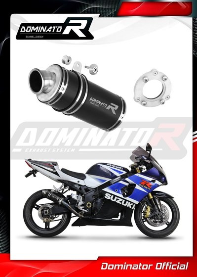 GSX-R 1000 (2001 - 2004) exhaust silencer muffler bolt-on gp1 black | Dominator