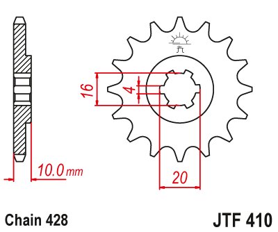 GZ 125 MARAUDER (1998 - 2011) steel front sprocket | JT Sprockets