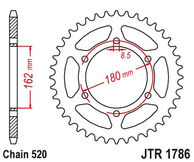 PE 400 (1980 - 1981) steel rear sprocket | JT Sprockets