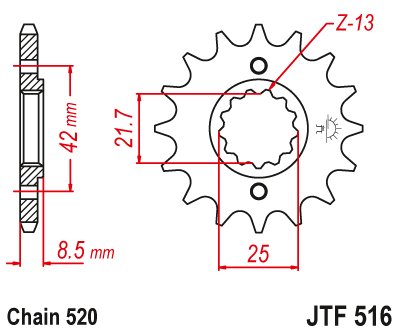 GS 500 E (1994 - 2007) front sprocket 15tooth pitch 520 jtf51615 | JT Sprockets