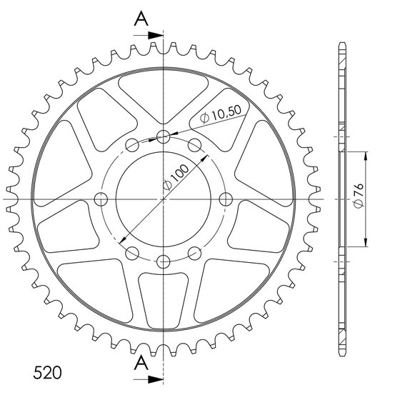 VL 250 LC INTRUDER (2000 - 2004) supersprox / jt rear sprocket 1825.48 | Supersprox