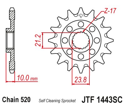 RM Z 450 (2013 - 2022) lightweight self-cleaning front sprocket | JT Sprockets