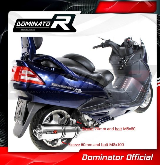 AN 400 BURGMAN (1998 - 2002) exhaust silencer oval | Dominator