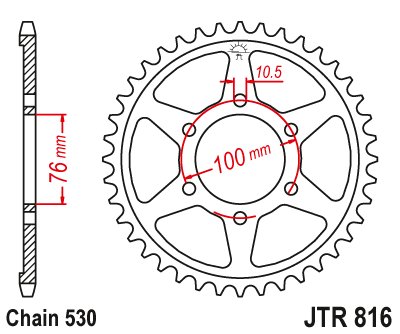 GT 750 (1972 - 1977) steel rear sprocket | JT Sprockets