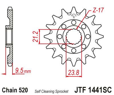 RM Z 450 (2005 - 2012) lightweight self-cleaning front sprocket | JT Sprockets