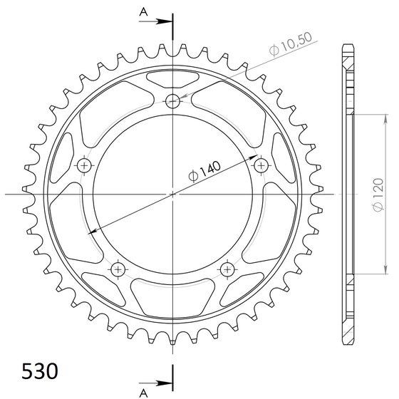 GSF 1250 S BANDIT (2012 - 2014) supersprox rear sprocket 1800.43 | Supersprox