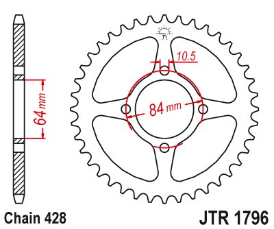 RV 125 (2003 - 2016) steel rear sprocket | JT Sprockets