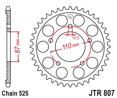 GSX 650 F (2008 - 2016) rear sprocket 45 tooth pitch 525 jtr80745 | JT Sprockets