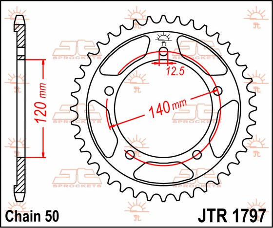 GSX 1400 (2001 - 2008) rear sprocket 41 tooth pitch 530 jtr179741 | JT Sprockets