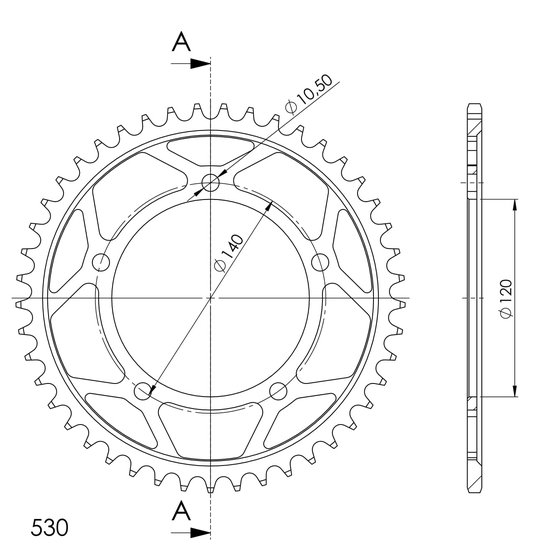 GSF 1200 BANDIT (2006 - 2006) supersprox / jt rear sprocket 1800.46 | Supersprox