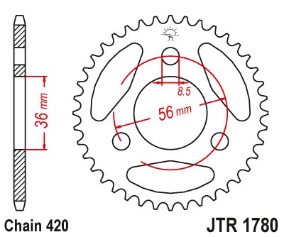 JR 50 (1978 - 2006) steel rear sprocket | JT Sprockets