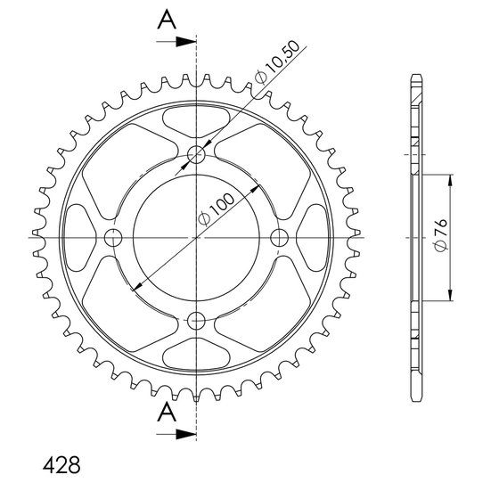 RG 125 (1992 - 1996) supersprox / jt rear sprocket 1806.47 | Supersprox