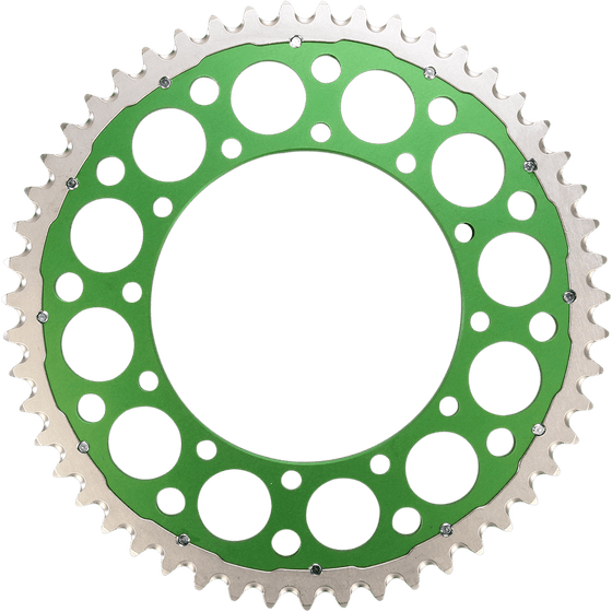 RM Z 250 (2004 - 2006) rear steel sprocket - 51 teeth green | RENTHAL