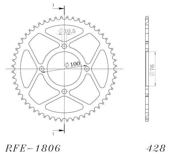 VL 125 INTRUDER (2000 - 2007) supersprox / jt rear sprocket 1806.56 | Supersprox