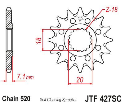 RM 125 (1980 - 2012) lightweight self-cleaning front sprocket | JT Sprockets