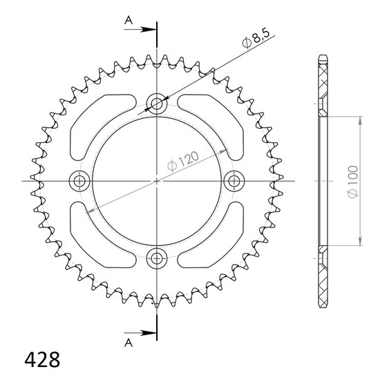 RM85 (2002 - 2023) supersprox alu rear sprocket su/ya rm80/85/yz80/85 blue  47 | Supersprox