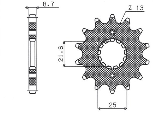 GSX 1300 R HAYABUSA (1999 - 2007) 14t 530 pitch black steel front replacement sprocket | SUNSTAR SPROCKETS