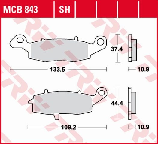 VZ 1600 MARAUDER (2004 - 2005) sintered rear brake pad for street use | TRW